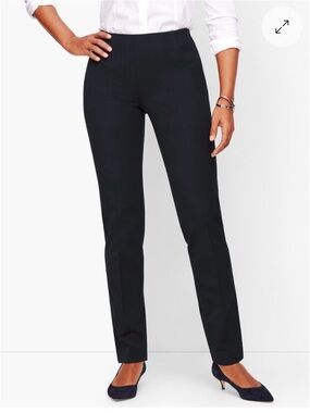 Talbots Black REFINED BI-STRETCH STRAIGHT-LEG PANTS